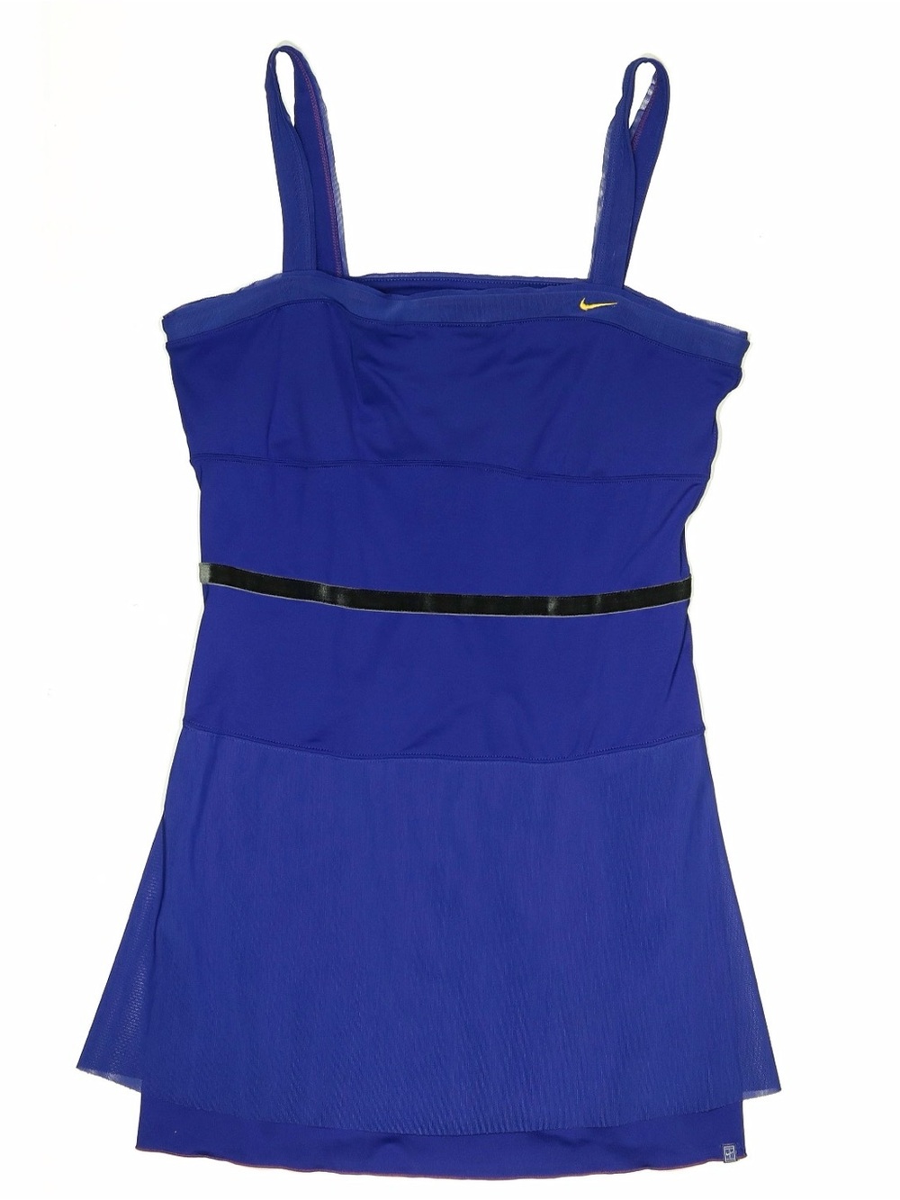 Nike MARIA SHARAPOVA ROYAL BLUE TENNIS Dress w/Black Velvet Trim Built in Bra LG